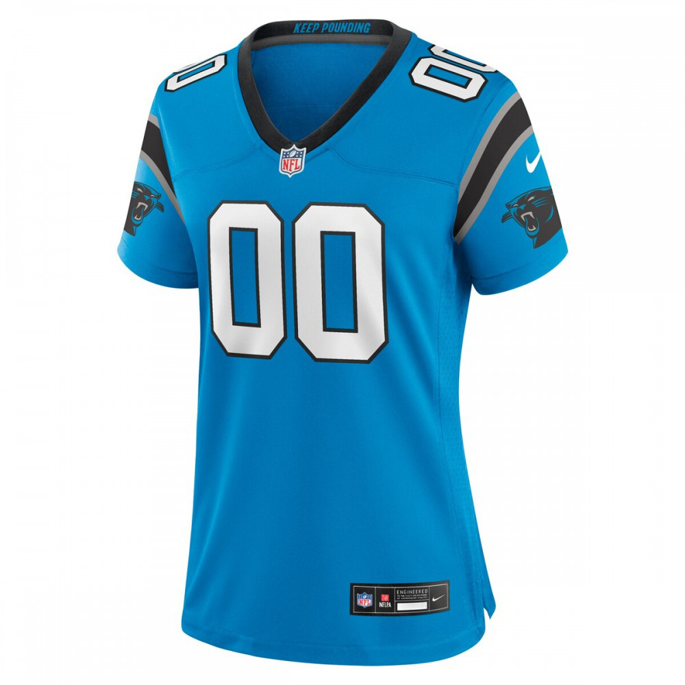 Carolina Panthers Nike Women's Alternate Custom Game Jersey - Blue-GridironStore